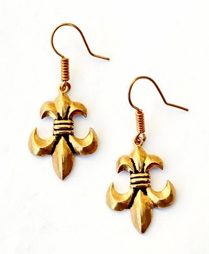 Earrings fleur de lys, bronze