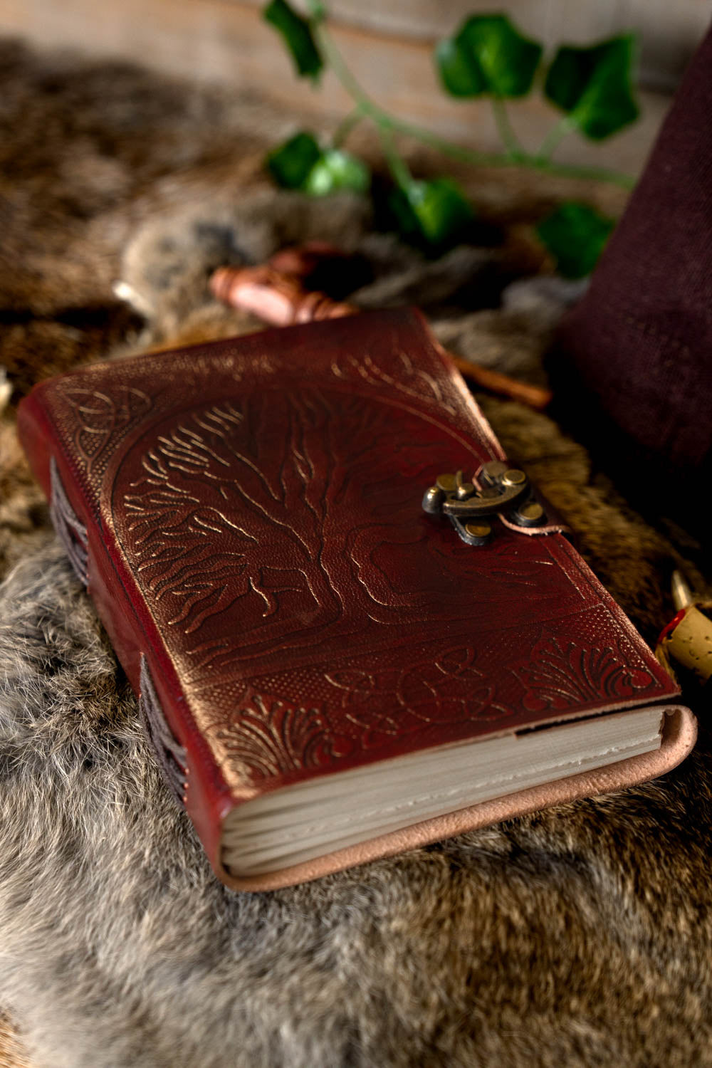 Leather book Yggdrasil with lock