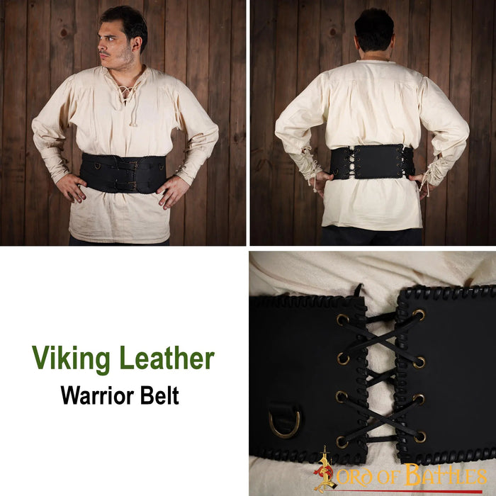 Broad Viking belt, brown