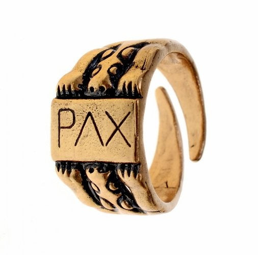 Medieval ring Peace, bronze