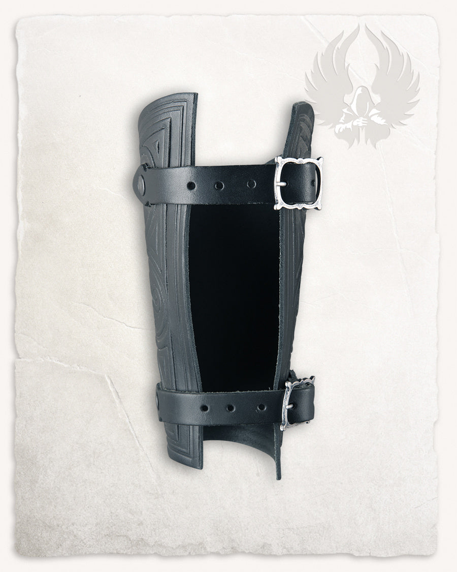 Artemis leather bracer S, forearm guard, black