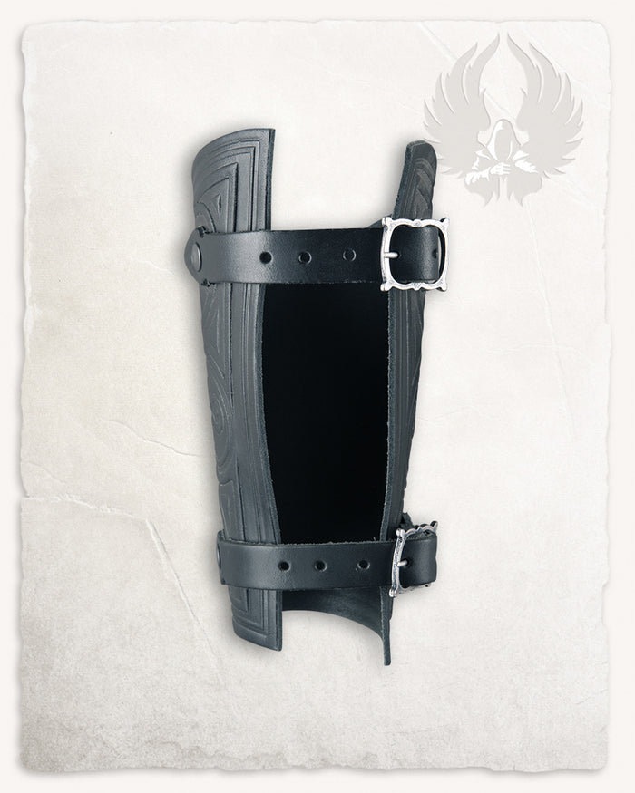 Artemis leather bracer S, forearm guard, black