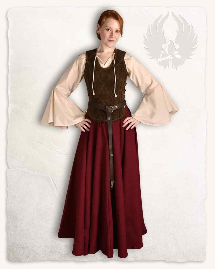 Leather bodice Lucy, brown