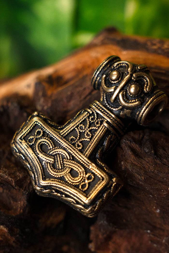 Viking Ödeshög Mjölnir with Knotwork, bronze