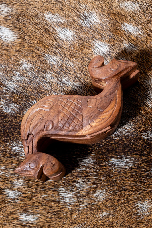 Jewellery box Celtic sea horse, wood