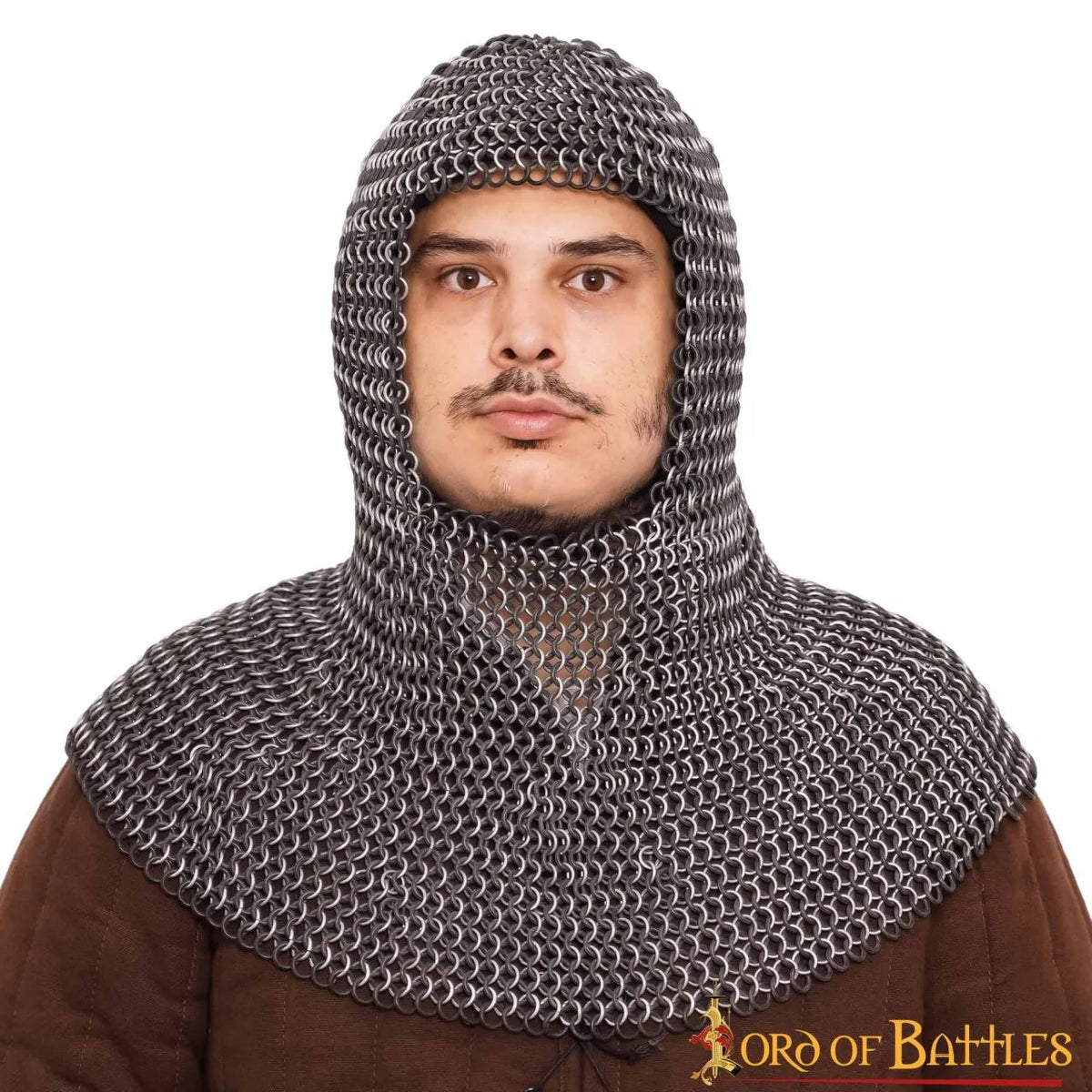 Chainmail coif, aluminium & rubber, 10 mm