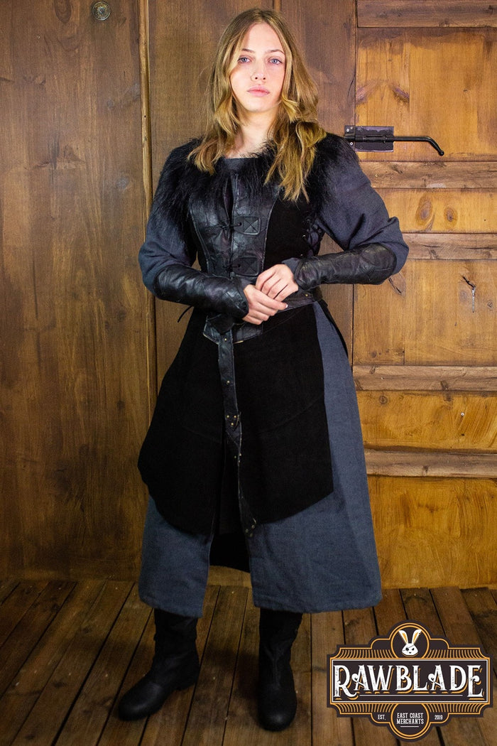 Raven Leather Jerkin, woman, black