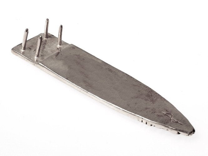 Viking belt end Borre, silvered