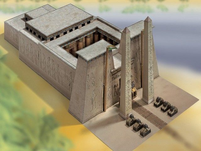 Model building kit Egyptian temple 1550 - 1070 BC.