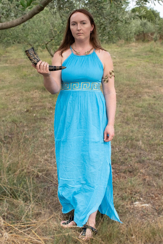 Goddess dress Circe, turquoise