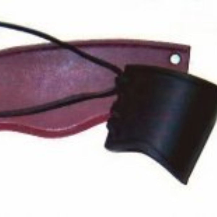 Leather wristband, black, short, M