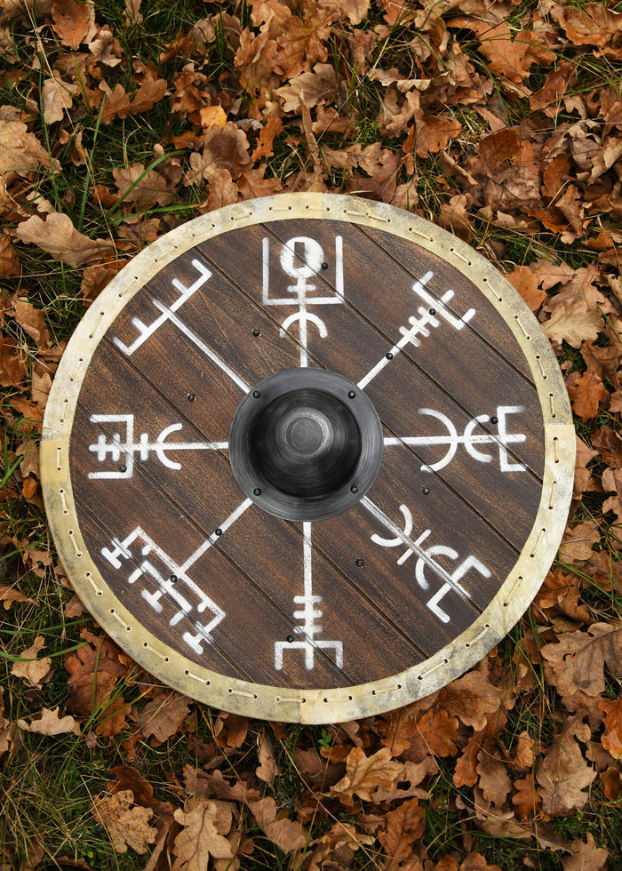 Viking shield Vegvisir with rawhide