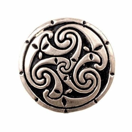 Celtic ring with triskelion, silvered bronze