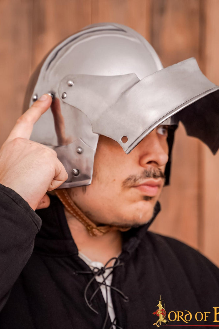 German sallet with neck protector, 2 mm (battle-ready)