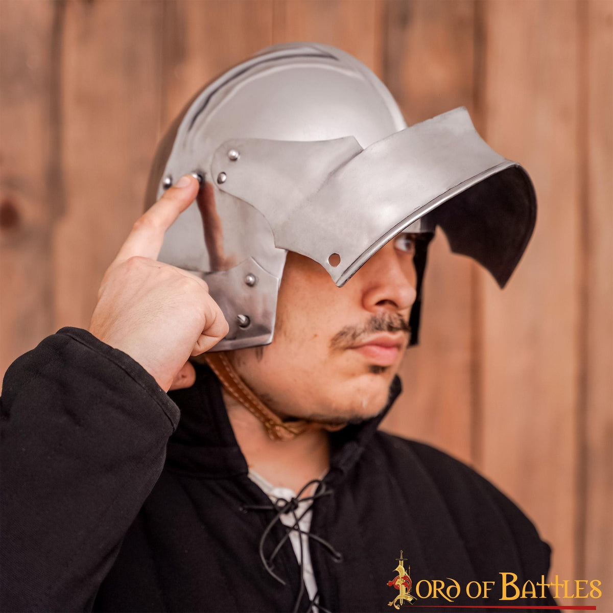 German sallet with neck protector, 2 mm (battle-ready)