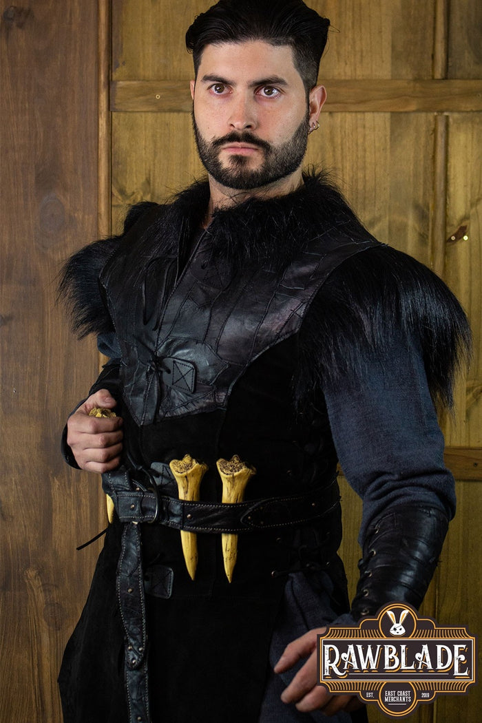 Raven Leather Jerkin, black