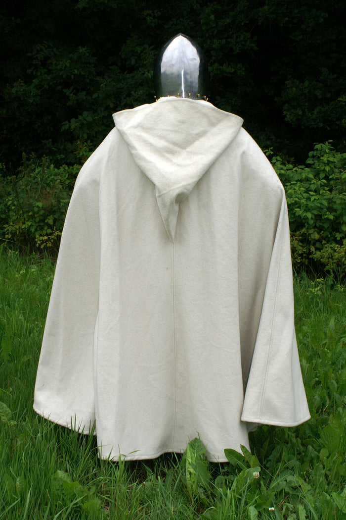 Historical Teutonic cloak, wool mix, cream
