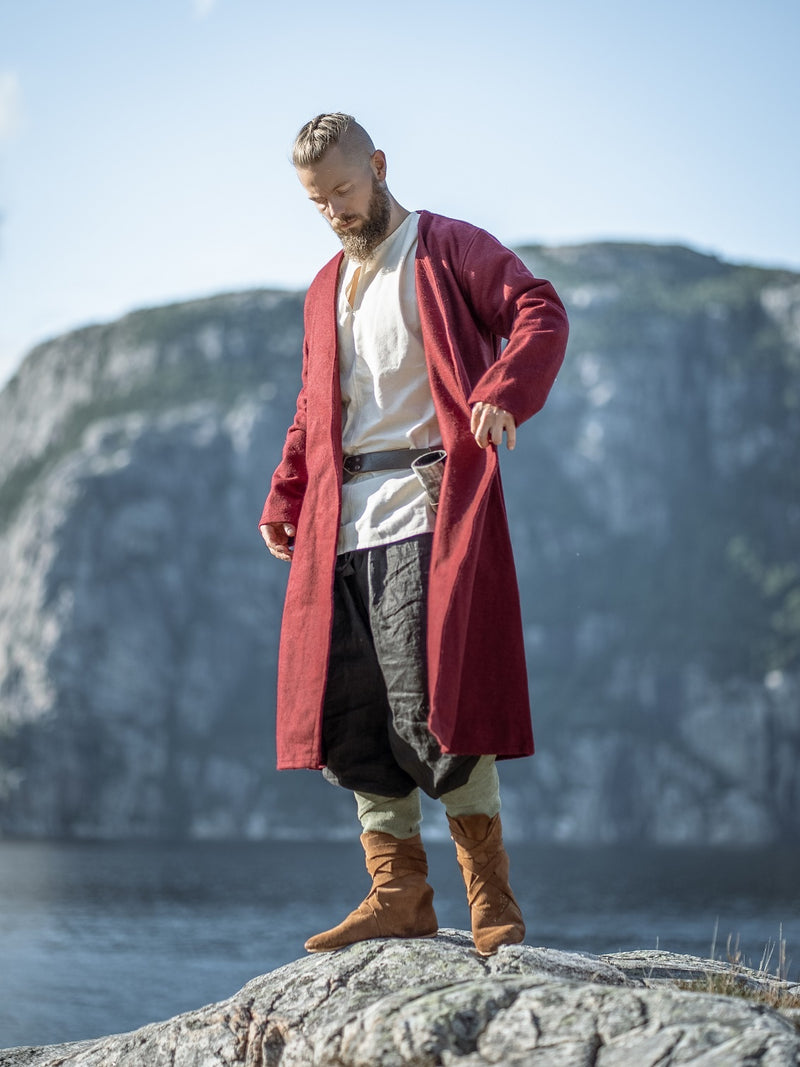 Caftan Gustav, rouge, mélange de laine