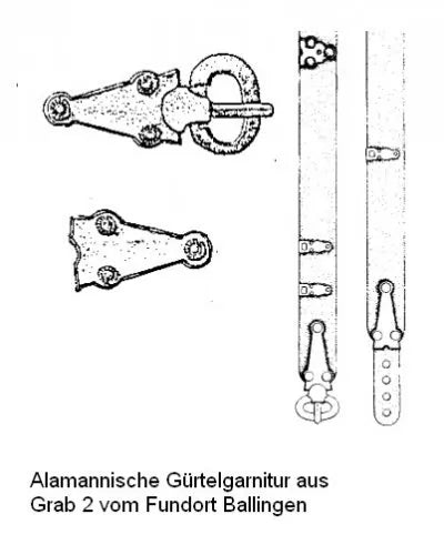 Germanic belt, 6th century, brown