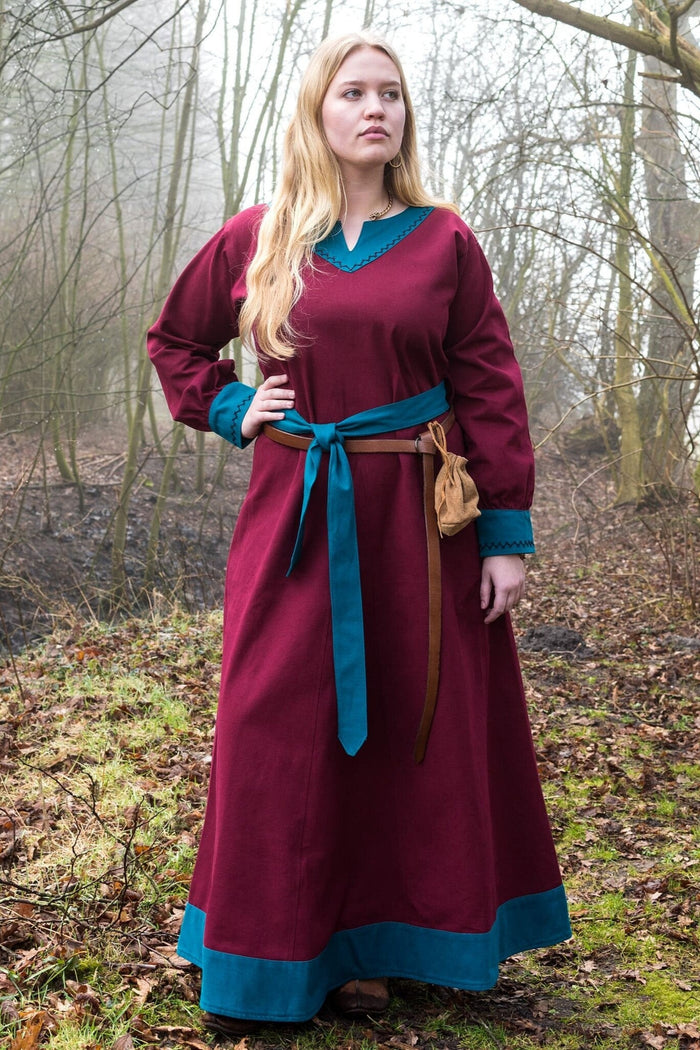 Viking Dress Jona, red/blue