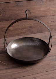 Medieval pan with hook and handle