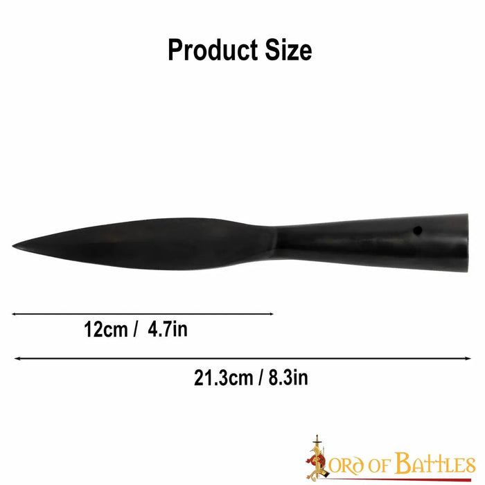 Early medieval leaf-shaped spearhead, bronzed, semi-sharp
