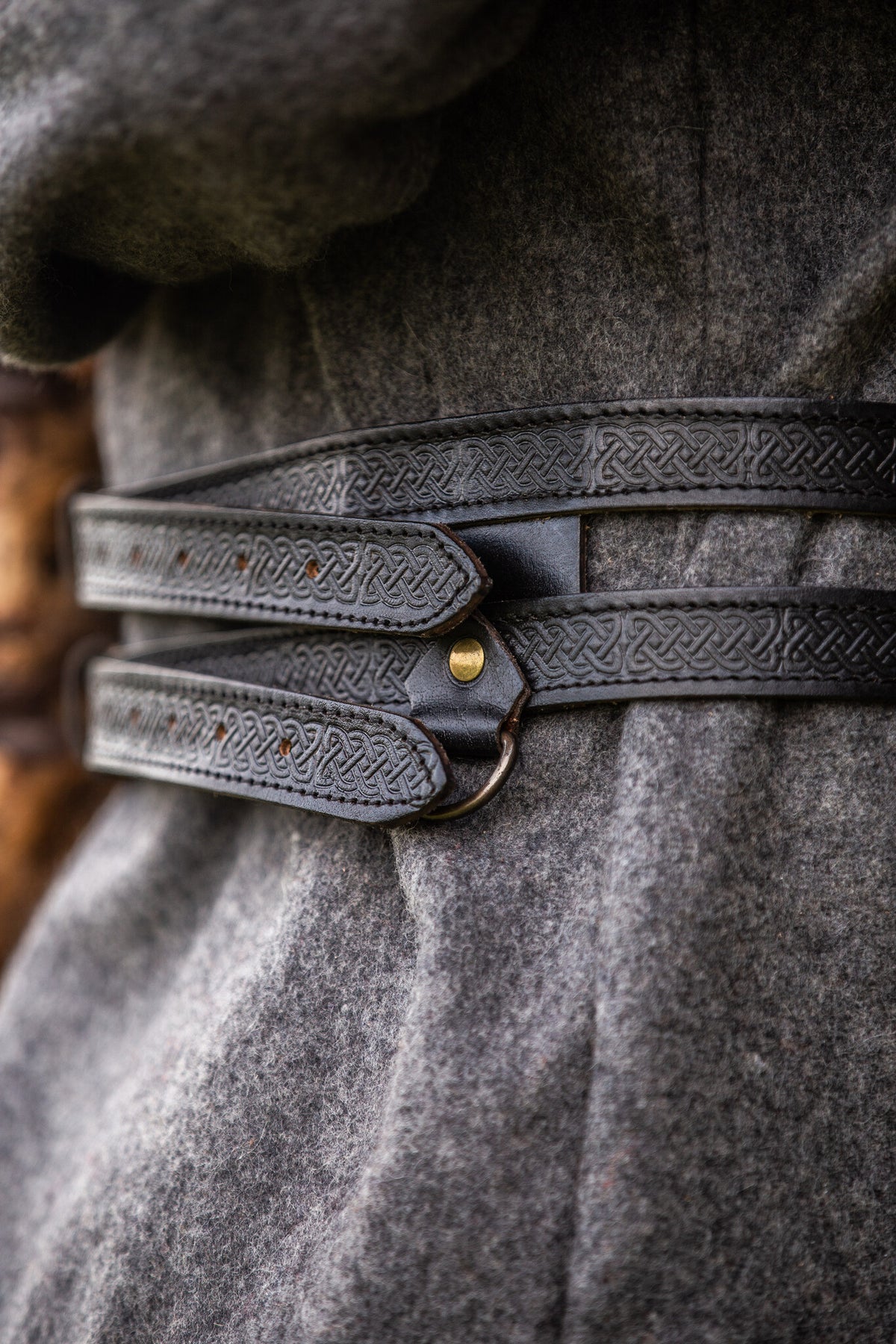 Double Viking belt Floki, black