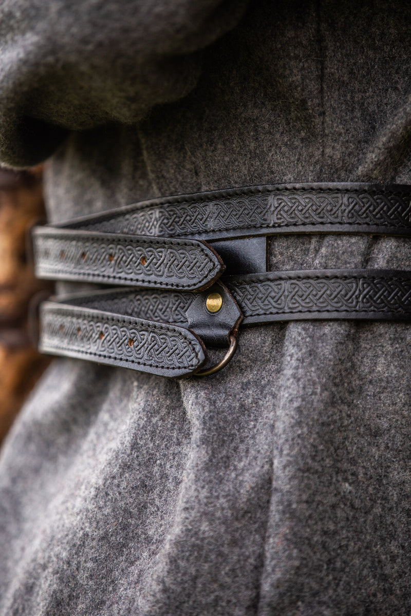 Cinturón vikingo doble Floki, negro