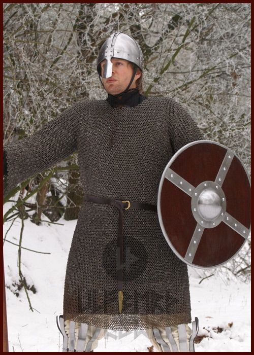 Hauberk, mixed, flat rings, round rivets, 6 mm