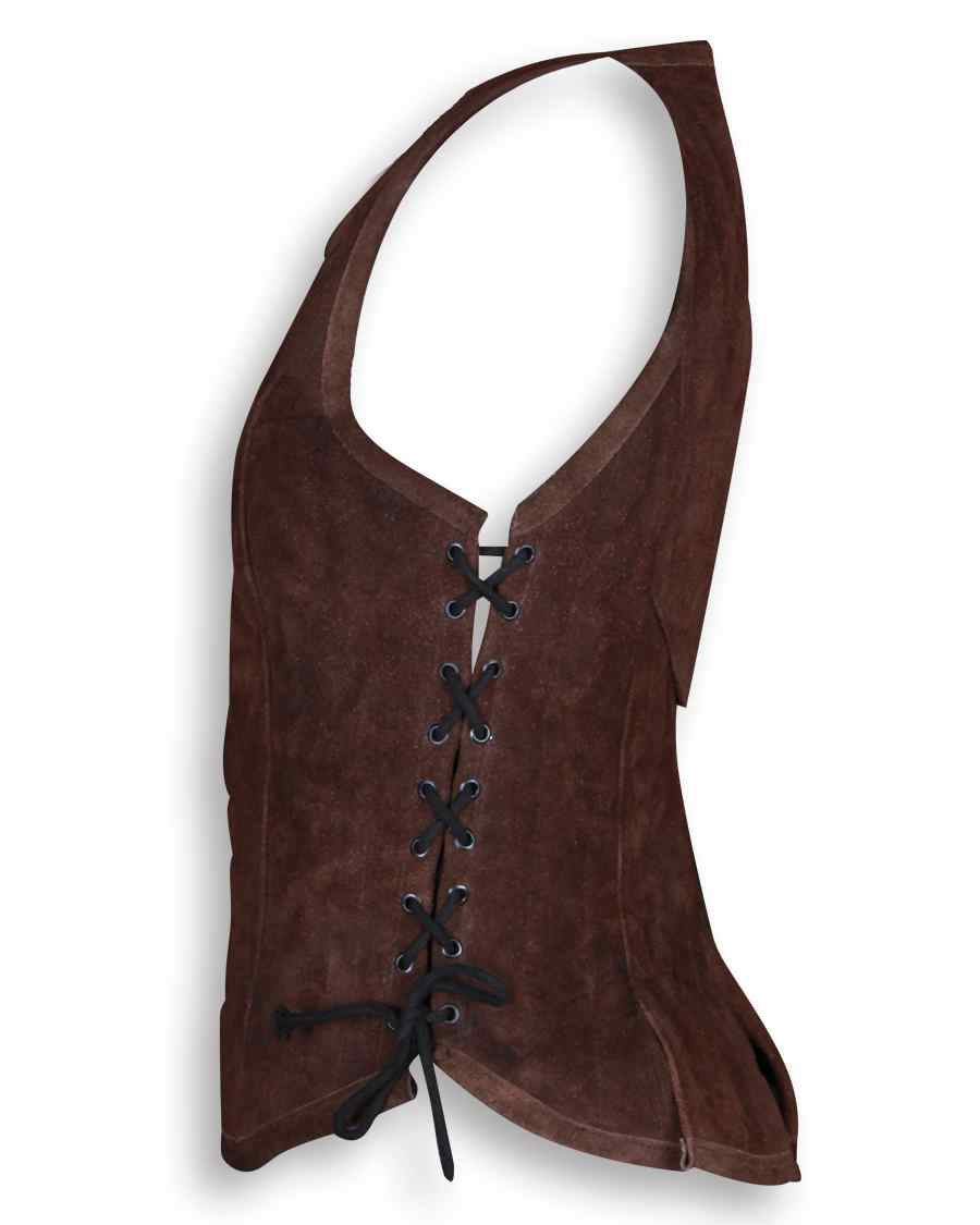 Leather bodice Lucy, brown
