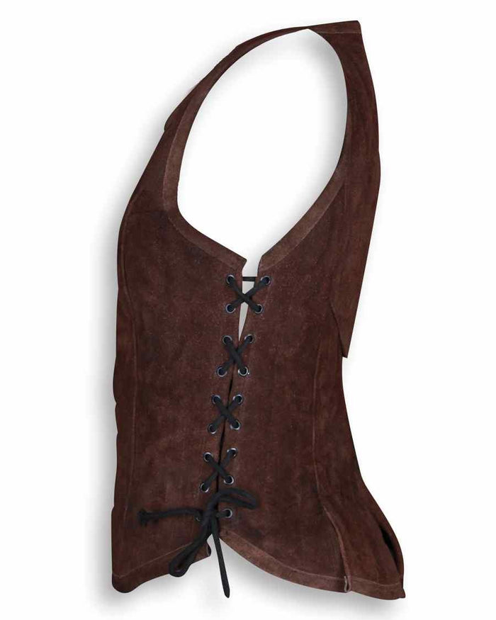 Leather bodice Lucy, brown