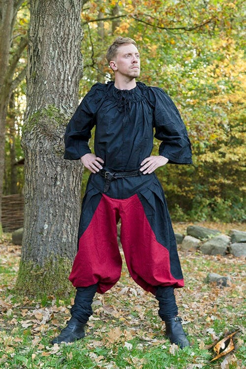 Renaissance trousers Raphael, red-black
