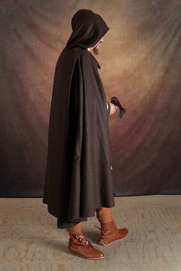 Medieval cloak Karen, wool blend, brown