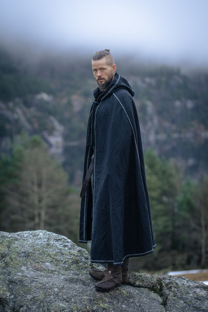 Cloak Valdemar, black, wool mix
