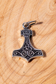 Thor's hammer with triquetra, silver 