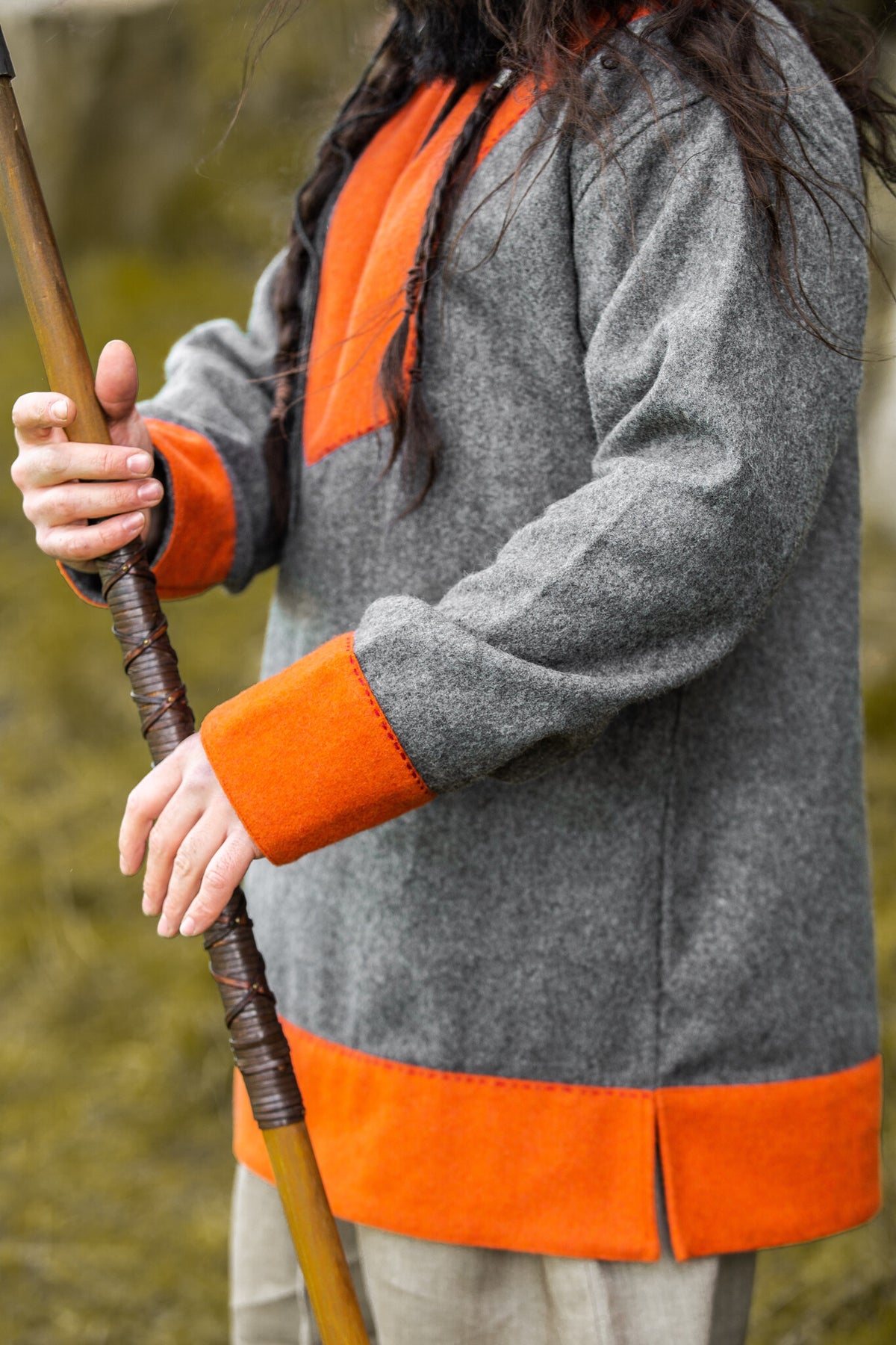 Frankish tunic Roland, gray, wool blend