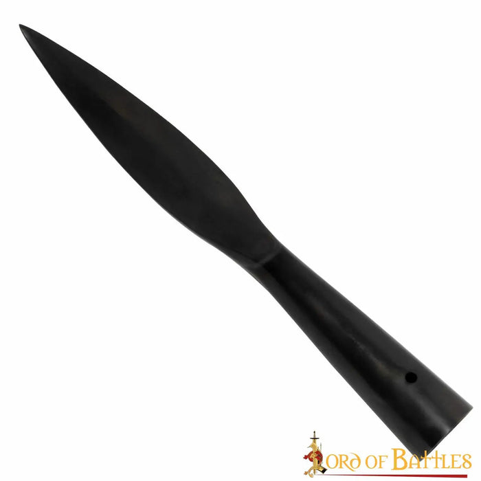 Early medieval leaf-shaped spearhead, bronzed, semi-sharp