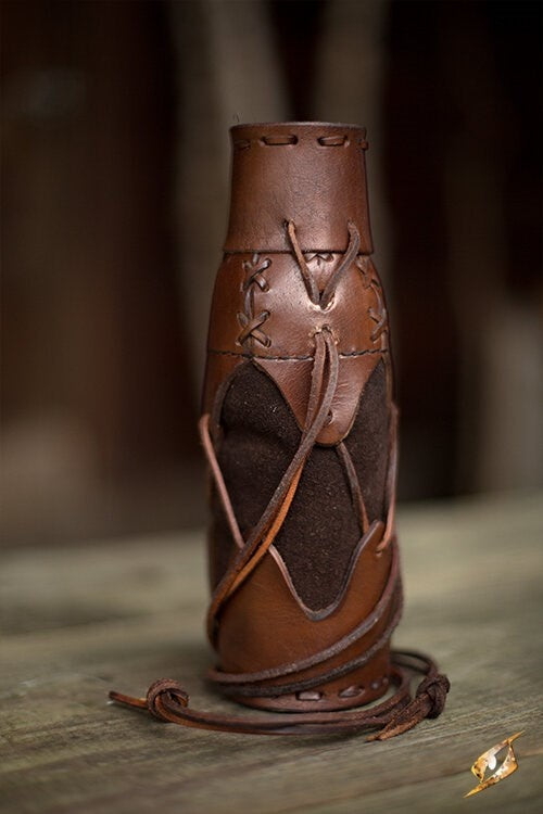 Holder for plastic bottle, brown