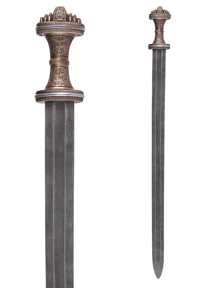 Anglo-Saxon sword Fetter Lane, damast steel, semi-sharp