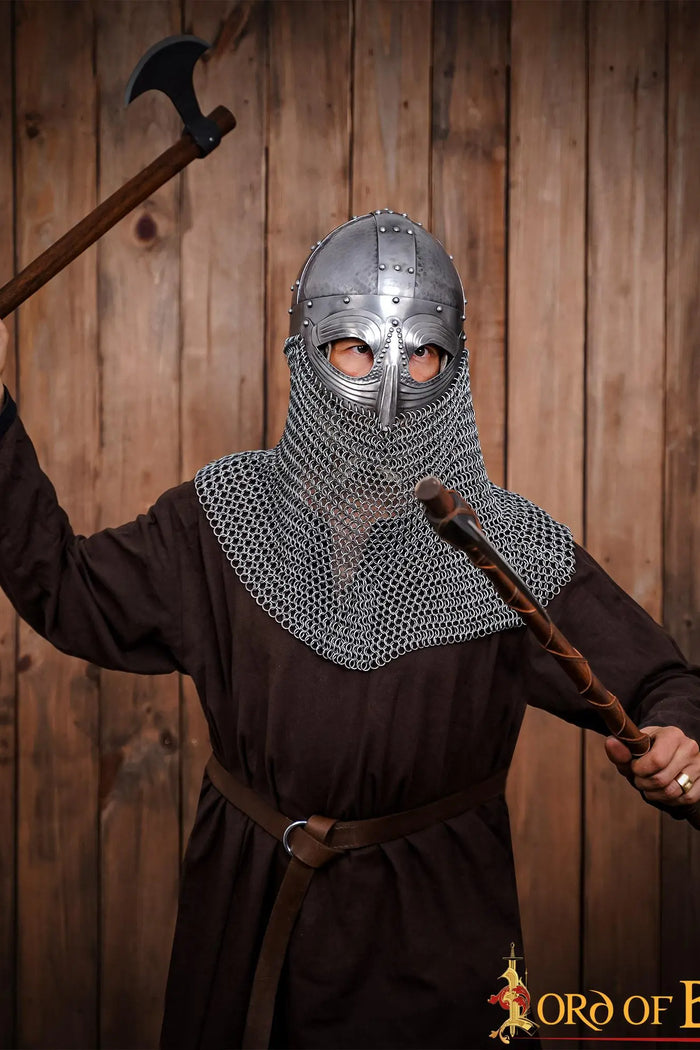 Viking spectacle helmet with chainmail, 1.6 mm