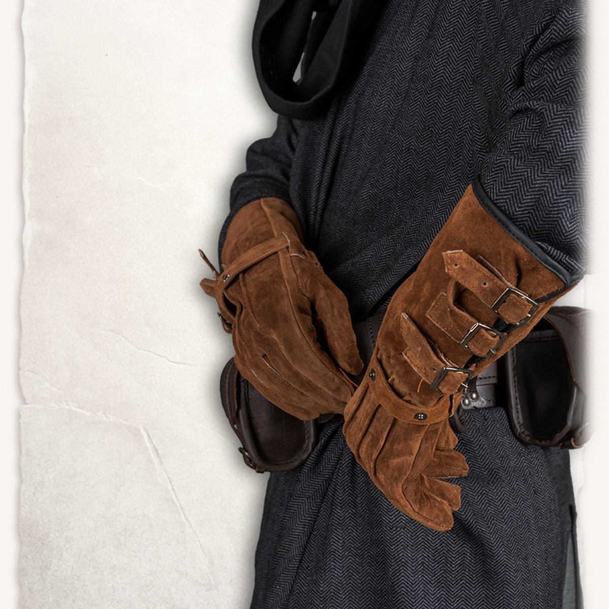Leather gloves Kandor, light brown