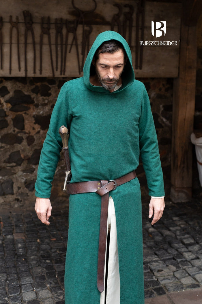 High-medieval tunicella with hood Renaud, green