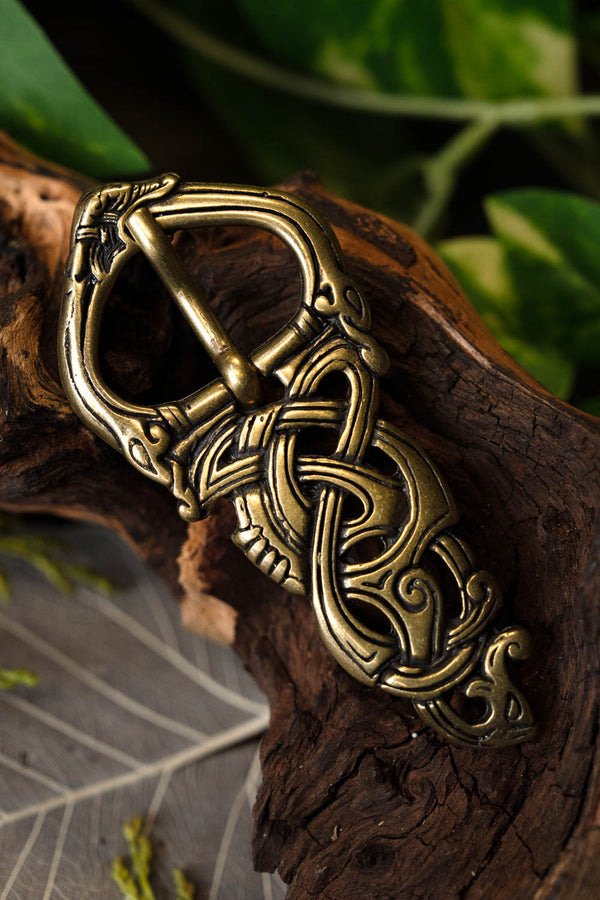 Viking buckle Midgard snake bronze