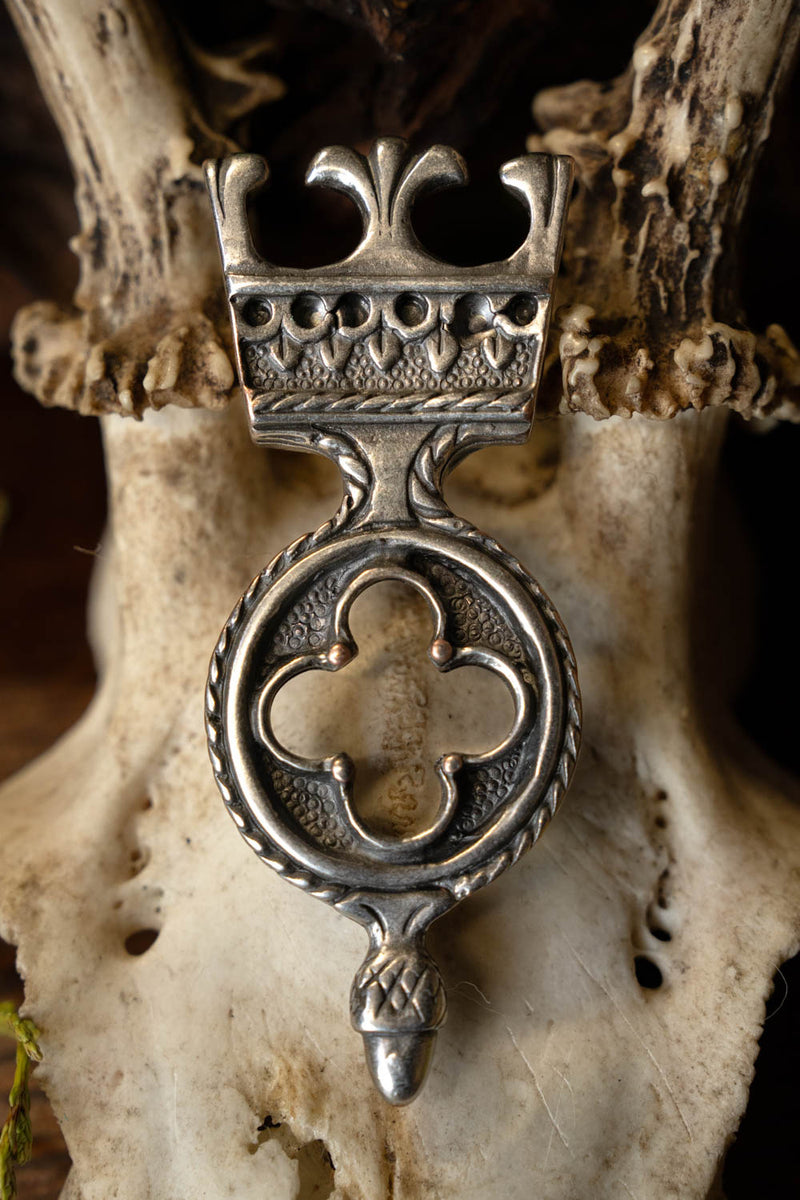 Gotische riemeinde 3 cm, verzilverd