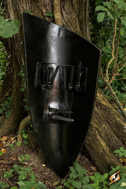 LARP red-white elven shield, 120 x 55 cm