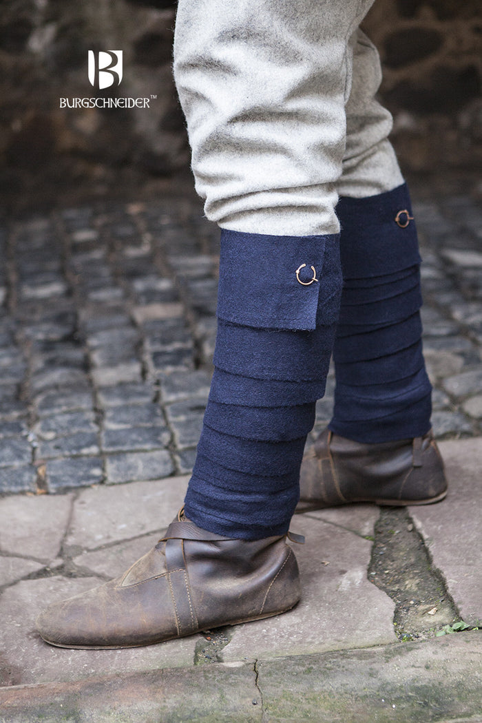 Leg wrappings Aki, blue, wool mix