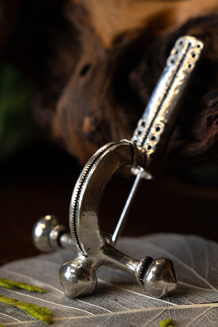Roman crossbow fibula, silvered bronze