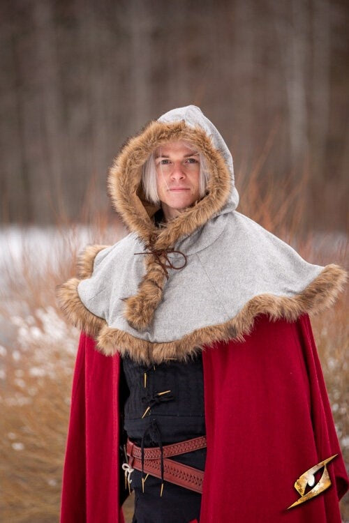 Hood Geralt, grey, wool mix