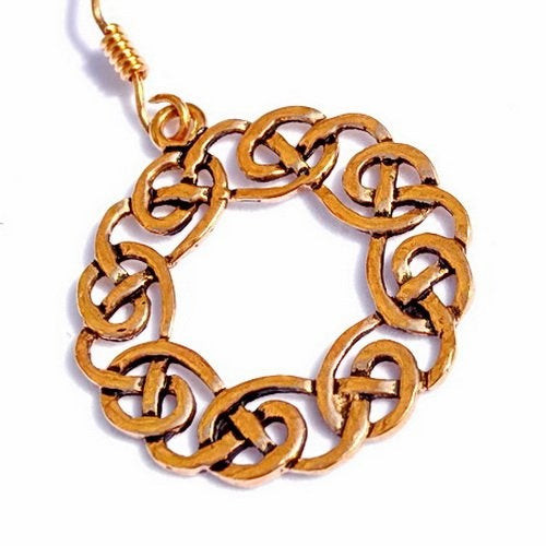 Earrings Celtic wreath, bronze