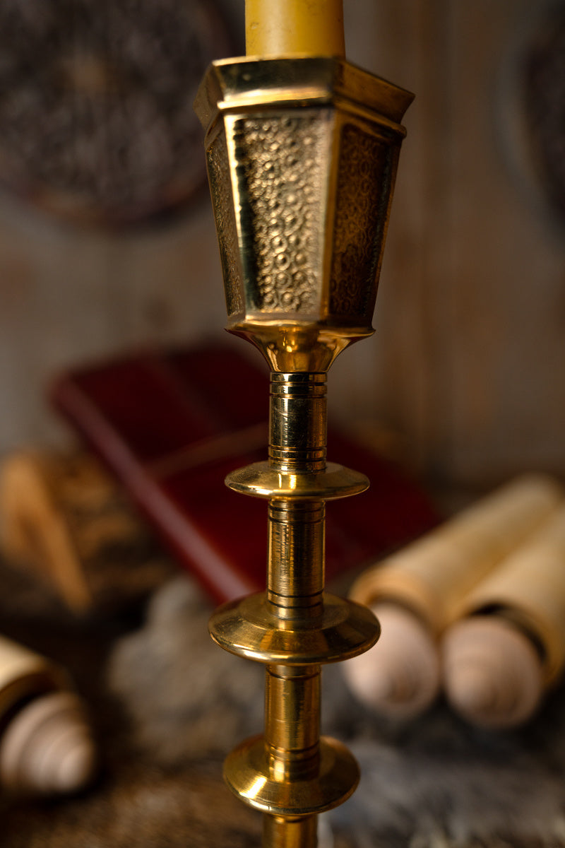 Medieval candlestick, brass